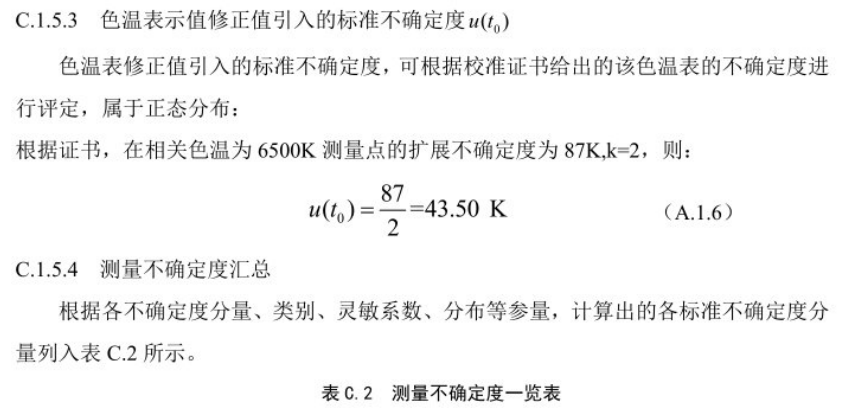 標(biāo)準(zhǔn)光源箱相關(guān)色溫測量不確定度的評定4